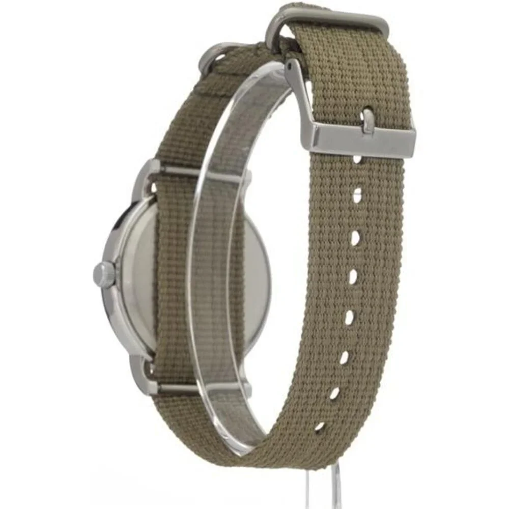 Unisex Analog Watch 38mm Nylon Strap INDIGLO Light 24 Hour Dial Water Resist